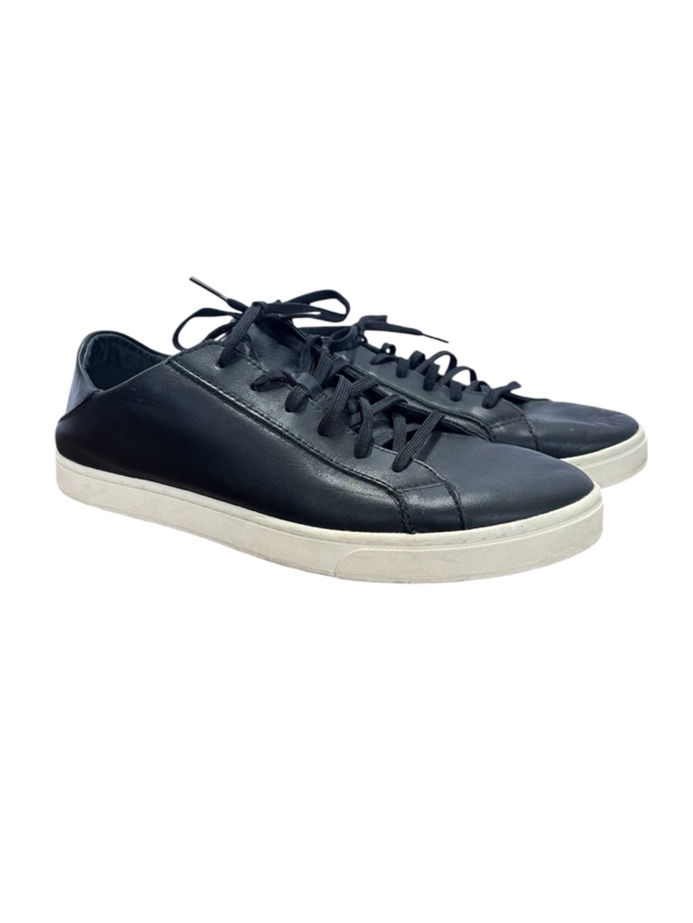 OluKai Kahu Pahaha Men's Shoes Sneakers Sz 9.5 Black Leather Drop Heel